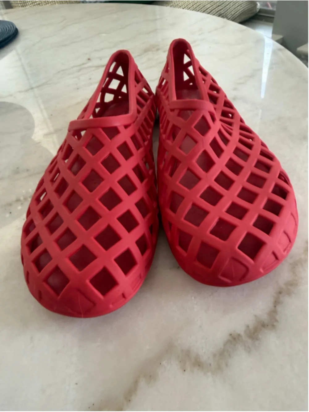 Project Cloud| Red Jelly Ballet Flats Memory Foam Cage Slip-On Shoes|  Size 8